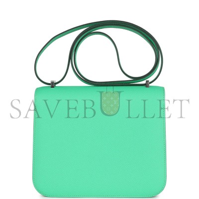 HERMÈS MASTER CONSTANCE 18 VERT COMICS EPSOM PALLADIUM HARDWARE (18*15*5cm) 